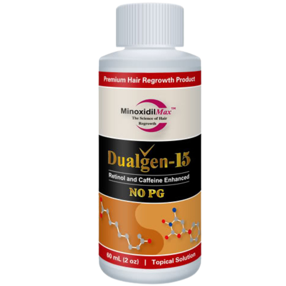 DualgenNOPG15 Minoxidil Dualgen 15%, fara PG, 1 luna aplicare, Tratament pentru caderea parului si cresterea barbii, 60 ml - imagine 1