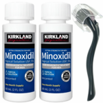 Minoxidil Kirkland 5%, Tratament Pentru 2 Luni,  Dermaroller cu Capac Protector