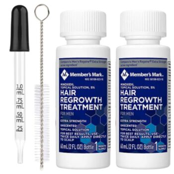Member's Mark Minoxidil 5%, 2 Luni Aplicare, Tratament pentru caderea parului si cresterea barbii