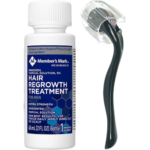 Member's Mark Minoxidil 5%, Tratament Pentru Barba si Scalp, 1 Luna Aplicare, Dermaroller cu Capac Protector