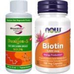 Minoxidil Dualgen 5% Absorbtie Rapida, fara PG, Biotin 1000 mcg, 100 Capsule, Tratament Pentru Barba/Par