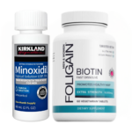 Kirkland Minoxidil  5% + Biotin Foligain 10,000 mcg cu Dizolvare Rapida, (Aroma de Cirese) 60 Capsule, Tratament Pentru Barba/Par