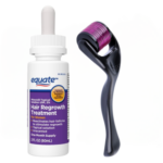 Minoxidil Equate 2% + Dermaroller, Pentru Femei, 1 Luna Aplicare, Tratament Impotriva Caderii Parului, Pipeta Inclusa