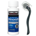 Minoxidil Kirkland 5%, Tratament pentru 1 Luna, Dermaroller cu Capac Protector