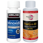 Minoxidil Dualgen 15% fara PG + Minoxidil Kirkland 5%, 2 luni aplicare, Tratament pentru caderea parului si cresterea barbii, Pipeta Dualgen Inclusa