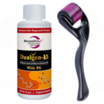 Dualgen Minoxidil 15% cu PG, 1 Luna Aplicare, Dermaroller, Tratament pentru caderea parului si cresterea barbii