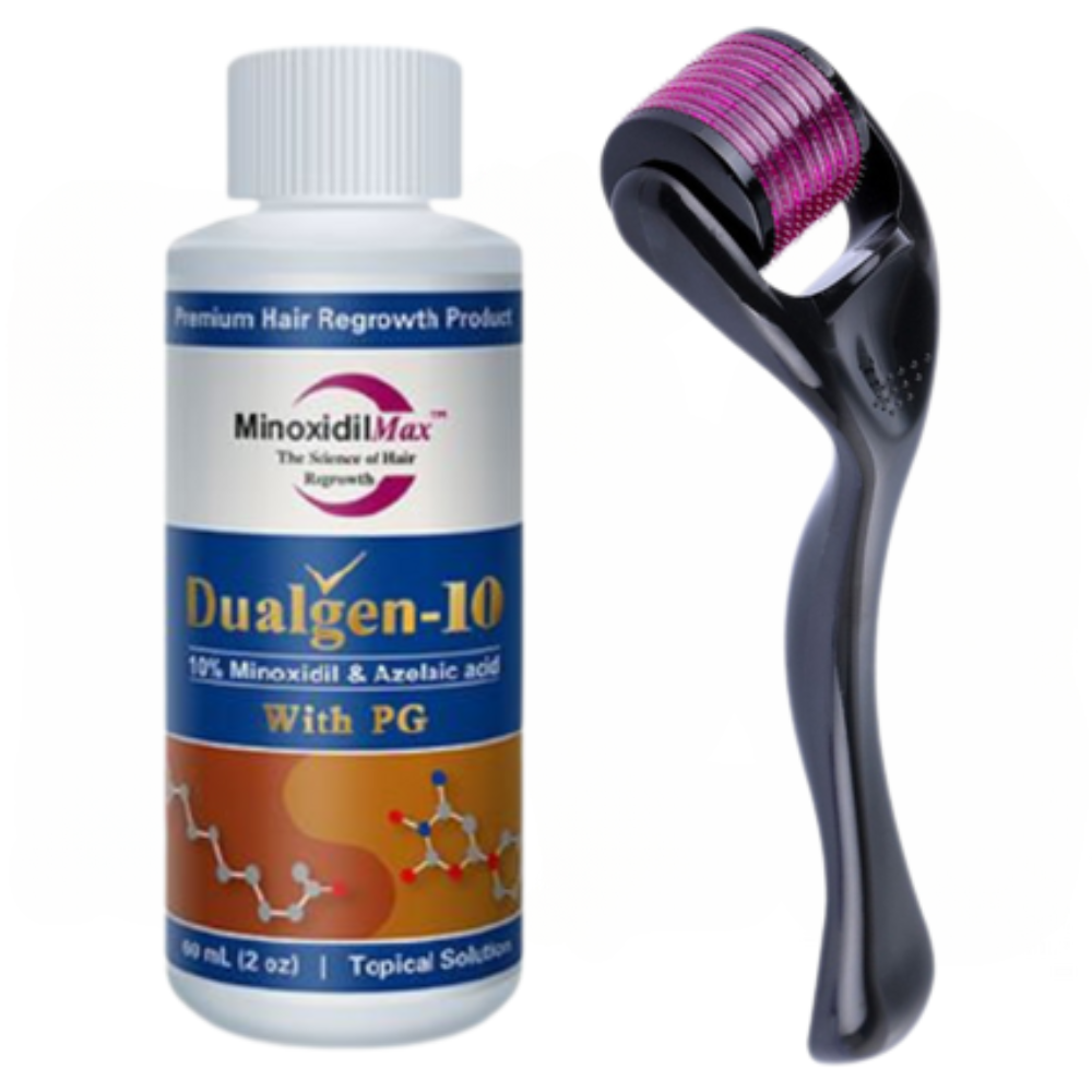 reeditat6.png Set Minoxidil Dualgen 10% + Dermaroller ,Tratament Complet pentru Barbă și Scalp - imagine 1