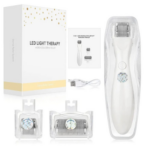 Dermaroller pentru Mezoterapie cu Lumina LED – 540 Ace, 3 Capete Înlocuibile pentru Cresterea Parului si a Barbii - imagine 2