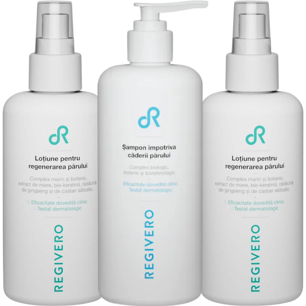Set Regivero - Tratament natural profesional pentru regenerarea si cresterea parului Set Regivero Tratament Natural Profesional pentru Regenerarea si Cresterea Parului - imagine 1