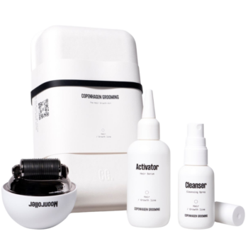 Set Complet Pentru Cresterea Parului, Copenhagen Grooming, Opreste Caderea, Stimuleaza Regenerarea si Contribuie la un Par mai Des si mai Sanatos, Ser Activator, Moonroller, Dezinfectant, 2 luni Aplicare
