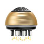 Dispozitiv 2-în-1 pentru Masaj Capilar, cu Funcție de Dozare și Aplicator pentru Uleiuri Esențiale și Tratamente Capilare Lichide, Auriu/Negru