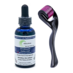 Minoxidil IiSolutions 10%, 1 Luna Aplicare, Dermaroller, Tratament pentru caderea parului si cresterea barbii