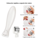 Dermaroller pentru Mezoterapie cu Lumina LED – 540 Ace, 3 Capete Înlocuibile pentru Cresterea Parului si a Barbii - imagine 6