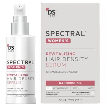 Spectral Women's  Ser impotriva caderii parului cu Nanoxidil 5% – Tratament Avansat Anticadere pentru Redensificarea Parului, Cresterea Vizibila a Densitatii, Grosimii si Volumului, Formula Pe Baza de Apa cu Aminoacizi, Niacinamida si Celule Stem, Potrivit pentru Caderea Parului legata de Varsta sau Dezechilibre Hormonale, Fara Parabeni si Fara Reziduu Gras, 60 ml, pentru Femei