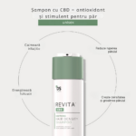 Sampon Antioxidant pentru cresterea parului  – Tratament Avansat pentru Densitatea Parului, Calmare si Revitalizare a Scalpului, cu CBD, Impotriva Caderii Parului cauzate de DHT, Fara Sulfati si Parabeni, pentru Barbati si Femei, 205 mL, DS Labs Revita CBD - imagine 3