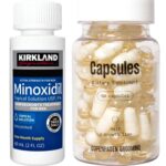 Minoxidil Kirkland 5% + Hair Capsules Copenhagen Grooming, 100% Vegan, 50 Capsule, Tratament pentru caderea parului si cresterea barbii