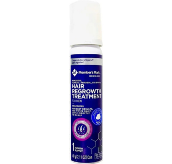 Spuma, Member’s Mark, Minoxidil 5%,  1 Luna Aplicare, Tratament Impotriva Caderii Parului, pentru Barbati, fara Parfum, 60 ml