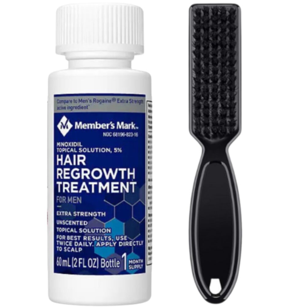 Member's Mark seturi Minoxidil Member's Mark 5%, 1 Luna Aplicare + Perie Curatare Impuritati, Tratament pentru Caderea Parului si Cresterea Barbii - imagine 1