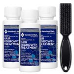 Minoxidil Member's Mark 5%, 3 Luni Aplicare, Perie Curatare Impuritati, Tratament pentru Caderea Parului si Cresterea Barbii