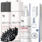 Set Complet Impotriva Caderii Parului La Femei – Sampon cu Nanoxidil, Balsam – Impotriva caderii parului, Spectral Women’s Ser impotriva caderii parului cu Nanoxidil 5%, Perie Masaj Scalp, Derma Stamp 140 Ace, Marimi Reglabile - 0.5 mm - 3 mm